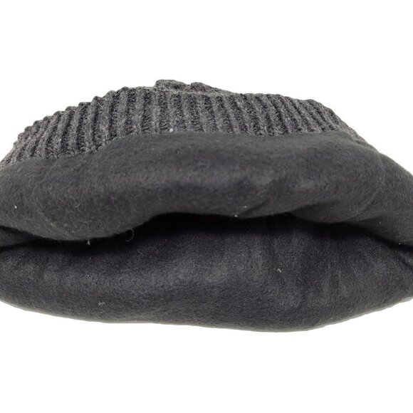 Women's Knitted Beanie Ski Cap Winter Hat Ski Cap, Fleece Lined Hat in Burgundy - Picture 2 of 3